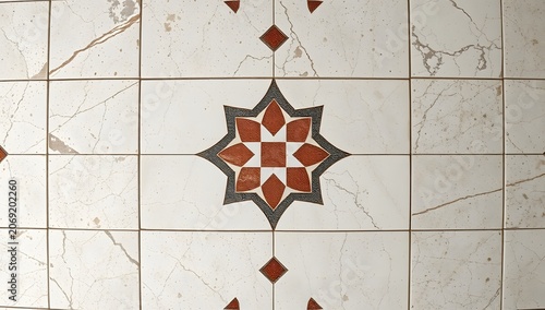 Ancient Roman Marble Floor Restored Rose Gold Modern Luxury Stone Tile Seamless Background