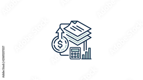 Financial accounting and business growth analysis concept