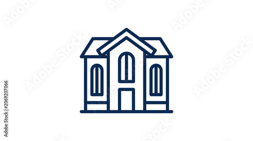 Large manor house icon for residential real estate design