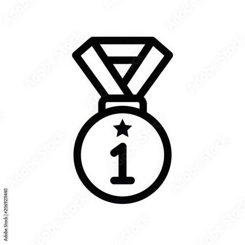 First place medal icon with star and number one