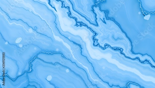 Navy Ice Blue Marble Surface Organic Flowing Veins Luxury Stone Texture Seamless Background