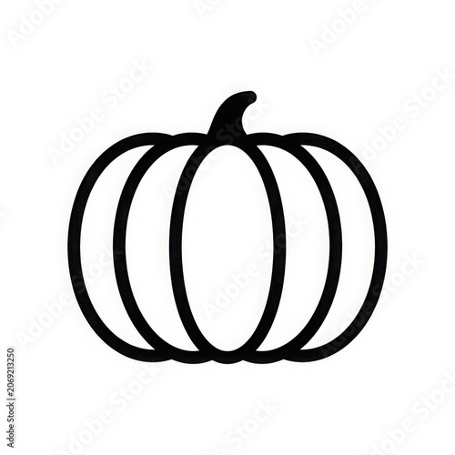 Black silhouette pumpkin icon halloween design element