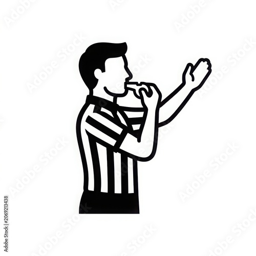Referee whistleblowing illustration