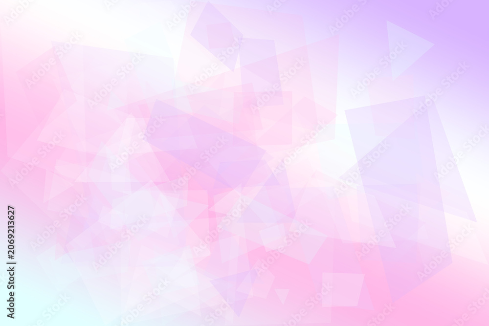 Naklejka premium A soft pink and white triangle constellation drifts across a bright gradient, delivering a calm dreamy glow for social banners, beauty brands, and event invites.