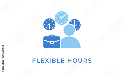 Flexible Hours Vector Icon Isolated On White Background        