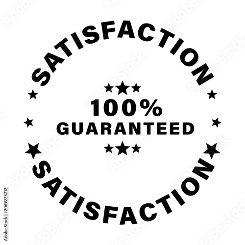 Photos 100 percent satisfaction guaranteed badge black color png jpeg vector