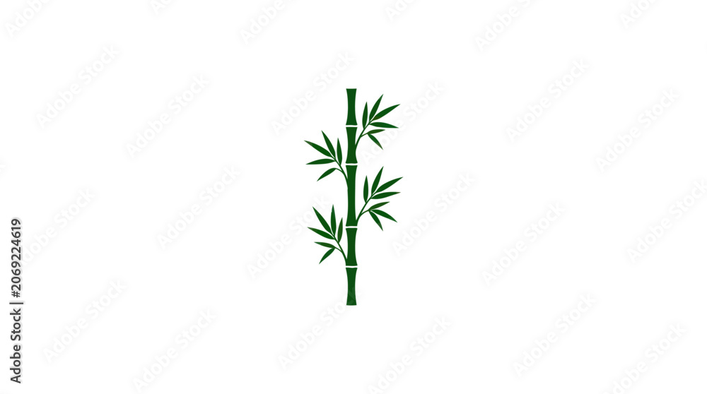Fototapeta premium Minimalist Bamboo Stalk Vector Illustration