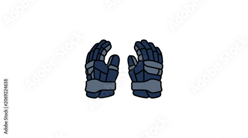 Ice Hockey Gloves Flat Vector Illustration