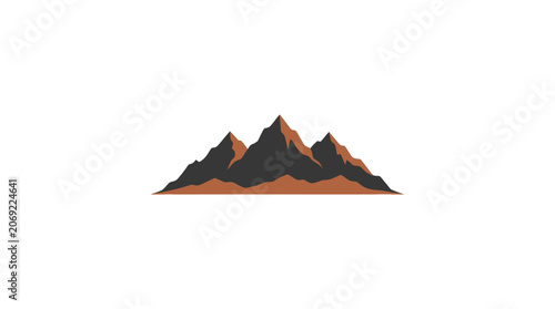 Minimalist Mountain Range Vector Illustration