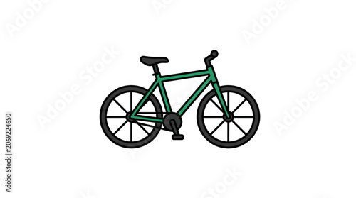 Green Bicycle Vector Illustration
