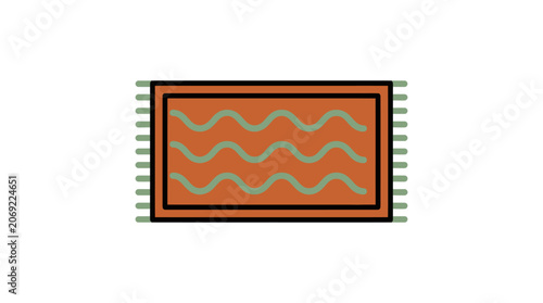 Rectangular Rug Vector Icon