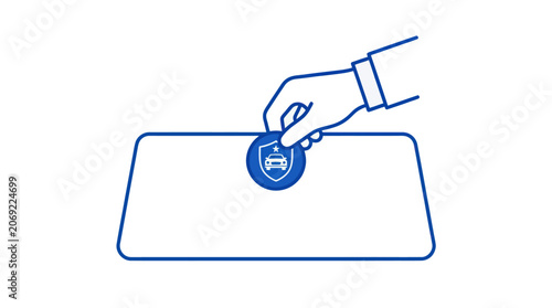 Car Insurance Badge Vector Illustration