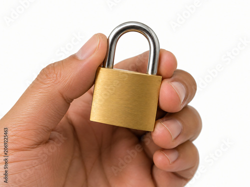 Hand Holding a Gold Padlock Representing Security Privacy and Digital Protection