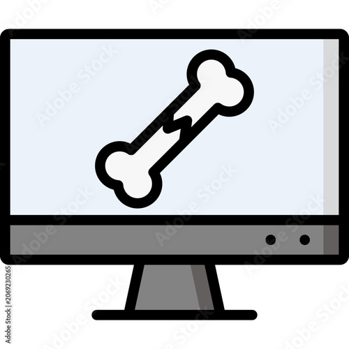 x ray icon illustration design with filled outline