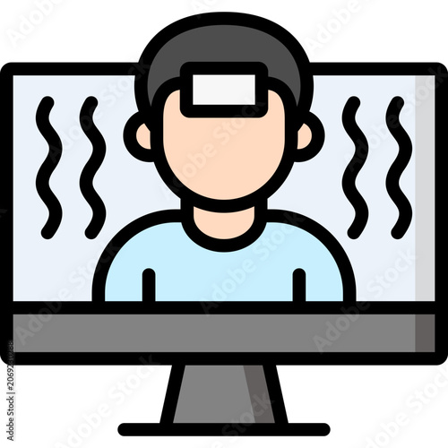 patient icon illustration design with filled outline