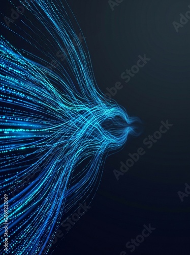 Abstract Cyber Technology Illustration Representing Fast Communication and Digital Motion
