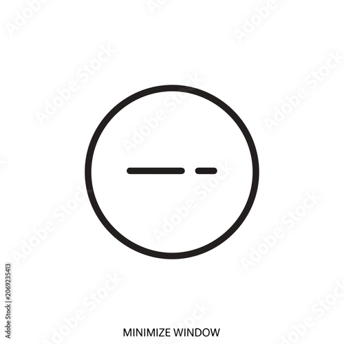 Minimize Window Button Icon Symbol.