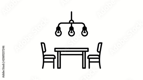 Dining Table and Pendant Light Icon