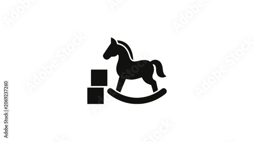 Rocking Horse and Toy Blocks Icon
