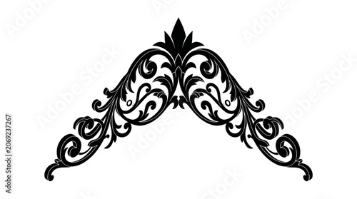 Ornate Baroque Corner Flourish Vector