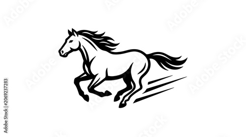 Running Horse Minimalist Vector Illustration