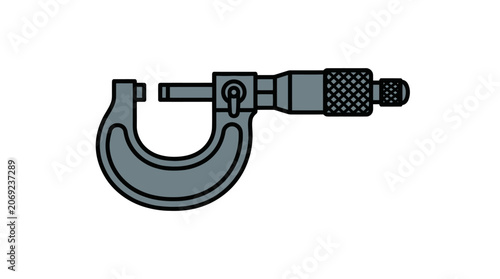 Micrometer Precision Measuring Tool Vector Illustration