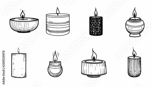 Konstfotografi Collection of various candle types.