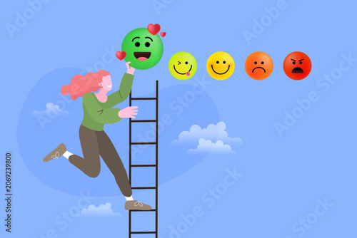 Evaluate customer experience and net promoter score with a vibrant feedback satisfaction concept