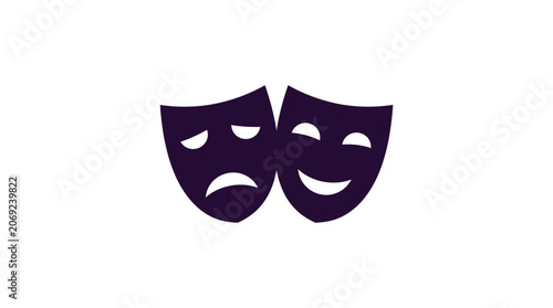 Comedy and Tragedy Theater Masks Vector