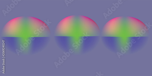 Several colorful abstract shapes are featured on a white background. The shapes are smooth and slightly noisy, and are shaded with gradients of pink, blue and green.