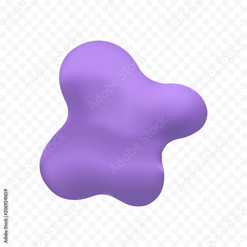 Purple blob, abstract shape, vector graphic, soft texture isolated on Transparent Background