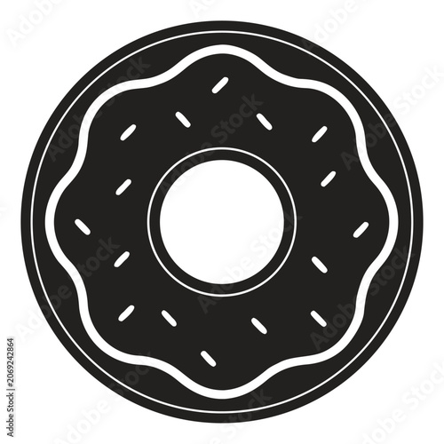 donut silhouette icon on white background