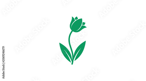 Minimalist Tulip Flower Vector Icon