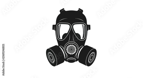 Black Gas Mask Vector Illustration