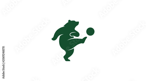 Bear Playing Soccer Logo Element