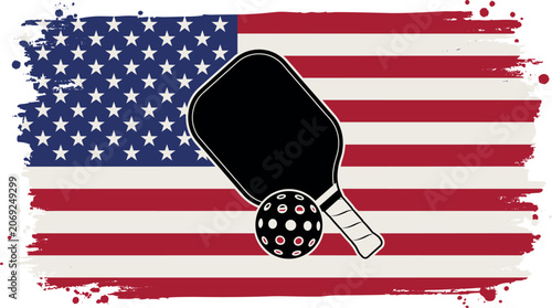 American pickleball patriotic graphic