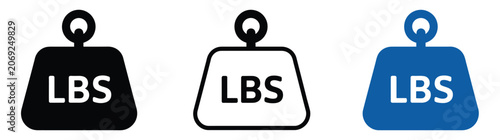 Konstfotografi Weight Icon Featuring LBS Label for Pound Measurement, Exercise Performance, Str