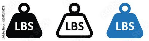 Fotografie Weight Icon with LBS Label Representing Pound Measurement for Fitness Tracking,