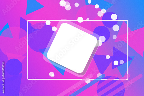 A glowing white square floats over a vibrant neon abstract scene, creating a playful futuristic mood for tech promotions, UI concepts, or digital art branding.