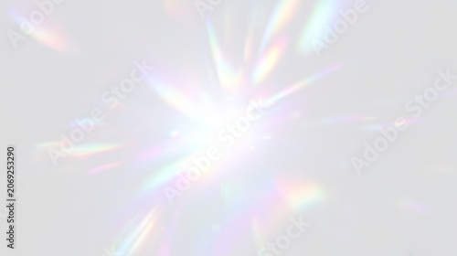 Foto Rainbow prism overlay png with radiant glass shine, sparkling crystal rays and transparent fantasy composition