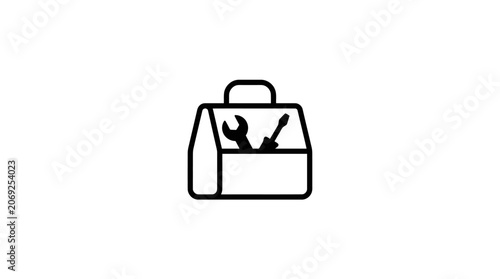Bild auf Leinwand Toolbox with Tools Vector Icon