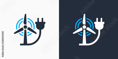 Power plant vector logo design with a modern, simple, clean, and abstract style. Icon for business, electricity, and personal branding.