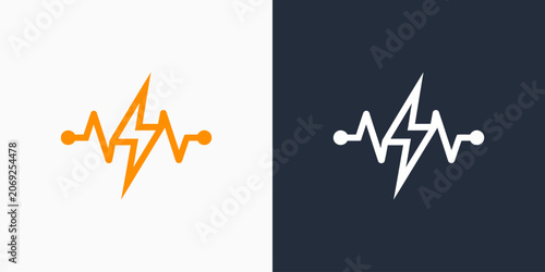 Electricity vector logo design with a modern, simple, clean, and abstract style. Icons for business, electrical, and personal branding.