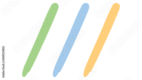 Colorful green, blue, and orange slanted lines