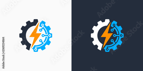 Electricity vector logo design with a modern, simple, clean, and abstract style. Icons for business, electrical, and personal branding.