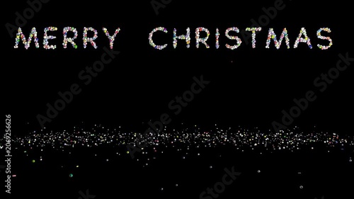 Merry Christmas text, holiday element, Luma Matte