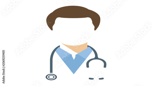 Fotografia Doctor wearing a stethoscope stands in a professional medical uniform