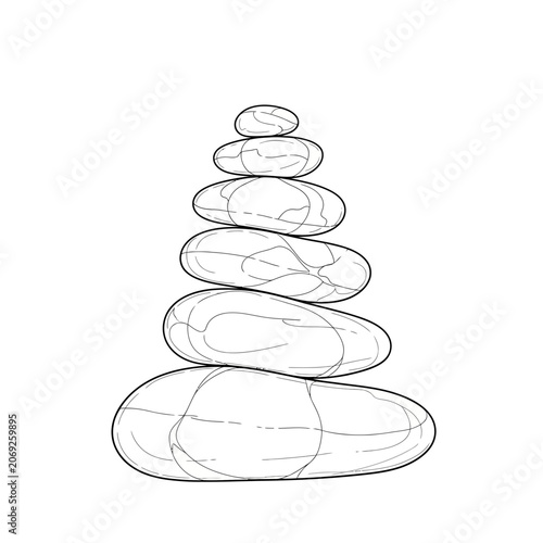 Photos Stacked Zen Stones Line Art Illustration