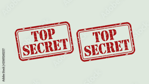 Top Secret Stamps Red Ink On White Background