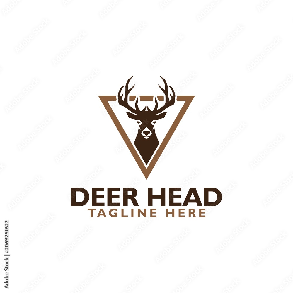 Obraz premium Deer head logo icon isolated on white background